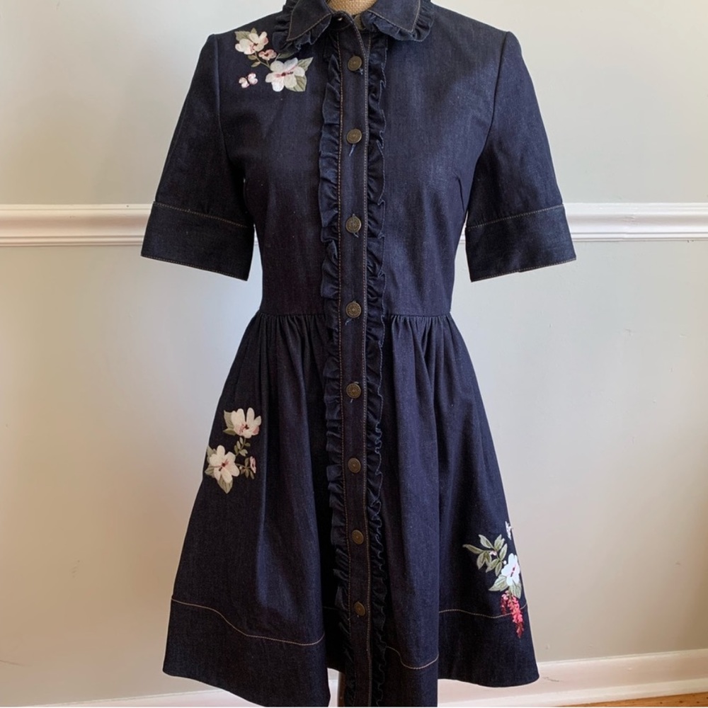Kate Spade Embroidered Denim Dress